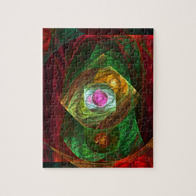 Dynamic Connections Abstract Art Jigsaw Puzzle (Vertical)