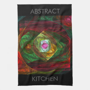 Dynamic Connections Abstract Art Kitchen Towel