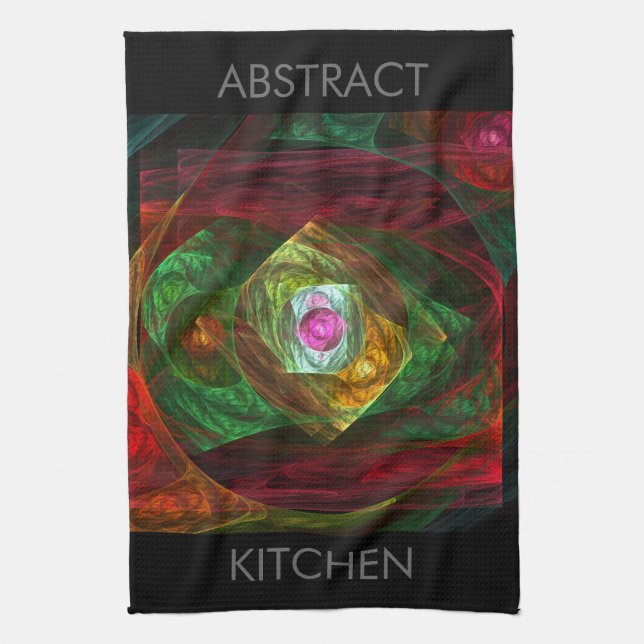 Dynamic Connections Abstract Art Kitchen Towel (Vertical)
