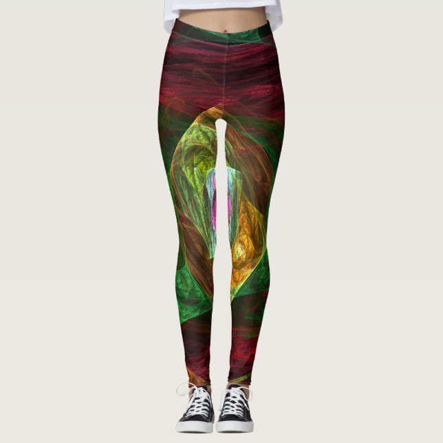 Dynamic Connections Abstract Art Leggings (Front)