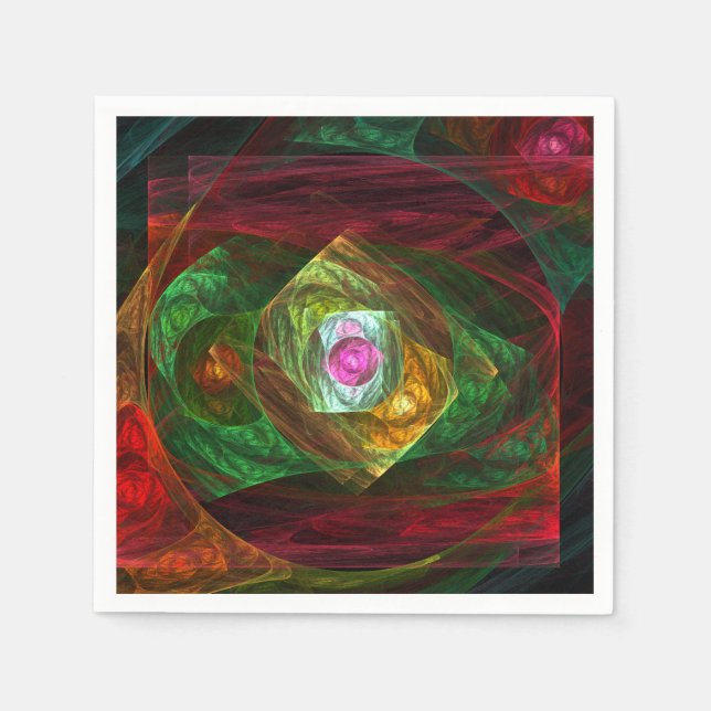 Dynamic Connections Abstract Art Napkin (Front)
