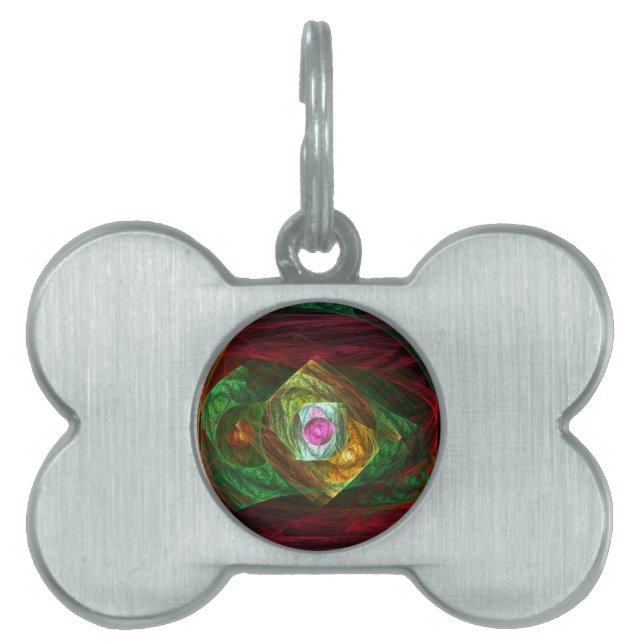 Dynamic Connections Abstract Art Pet Tag (Front)