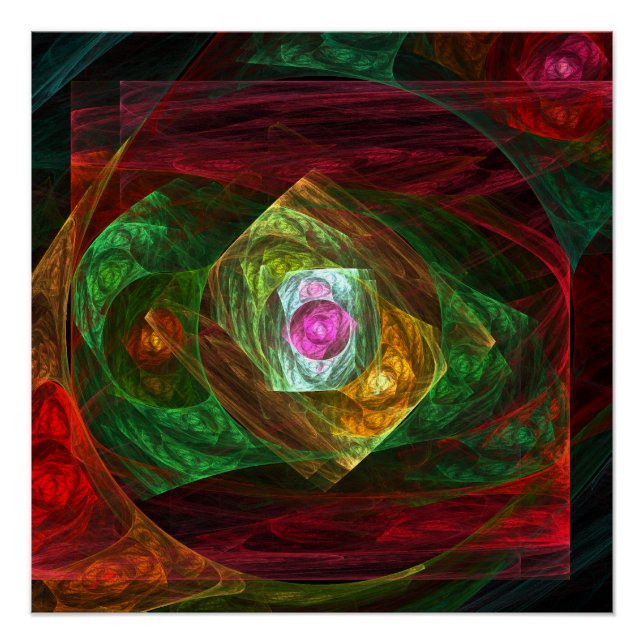 Dynamic Connections Abstract Art Poster (Front)