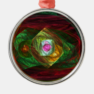 Dynamic Connections Abstract Art Round Metal Tree Decoration