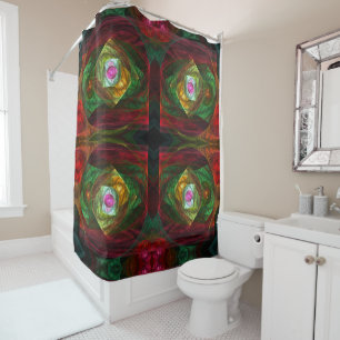 Dynamic Connections Abstract Art Shower Curtain