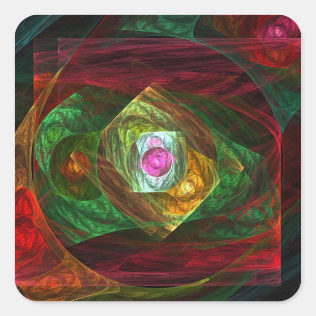 Dynamic Connections Abstract Art Square Sticker (Front)