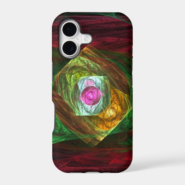 Dynamic Connections Luminous Abstract Fractal Art (Back)