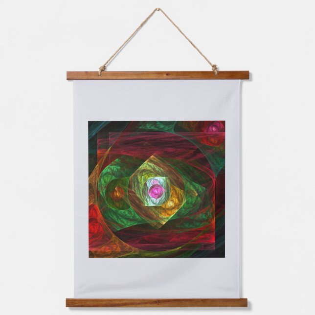 Dynamic Connections Luminous Abstract Fractal Art Hanging Tapestry (Front)
