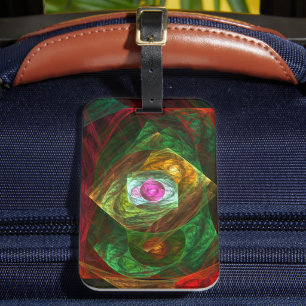 Dynamic Connections Luminous Abstract Fractal Art Luggage Tag