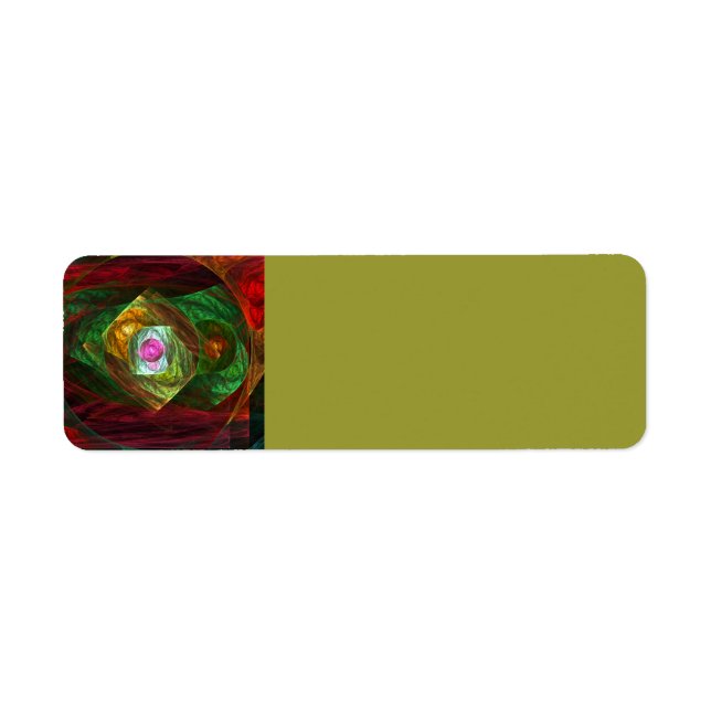 Dynamic Connections Luminous Abstract Fractal Art Return Address Label (Front)