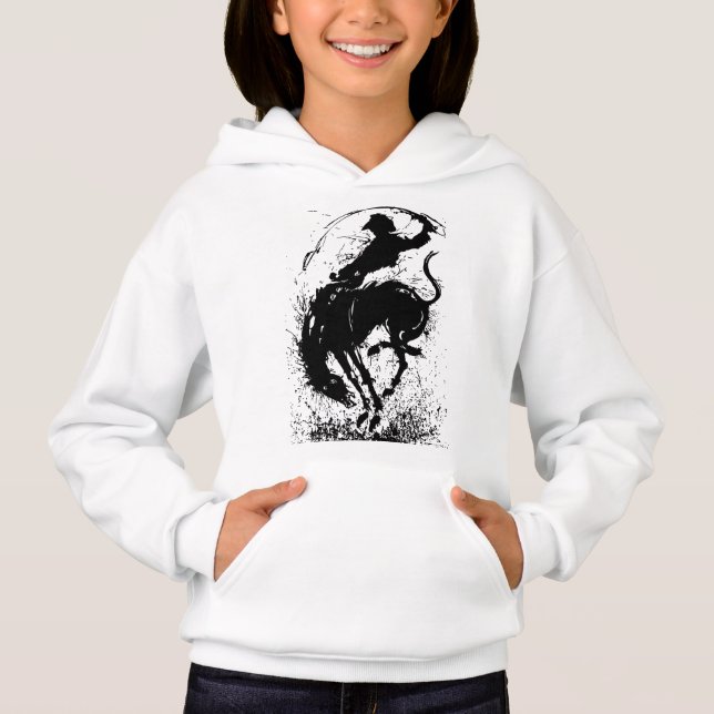 Dynamic Cowboy Rodeo Silhouette Art (Front)