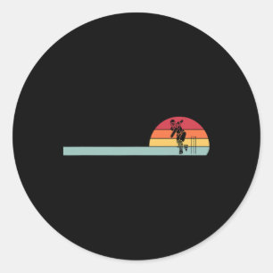 Dynamic Cricket Sunset Design  Classic Round Sticker