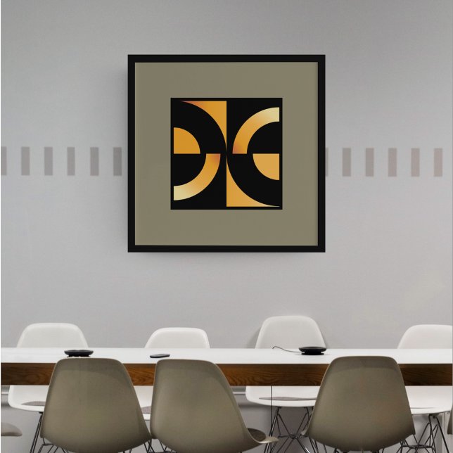 Dynamic Curves: Minimalist Orange on Black Poster (Creator Uploaded)