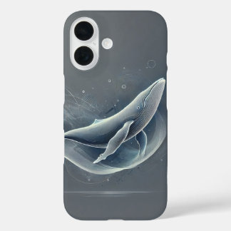 Dynamic Digital Whale in Motion iPhone 16 Case