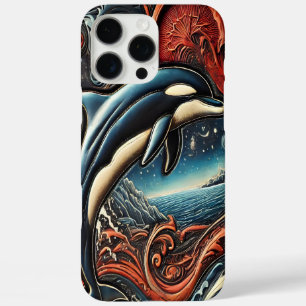 Dynamic Dolphin Art Piece iPhone 16 Pro Max Case
