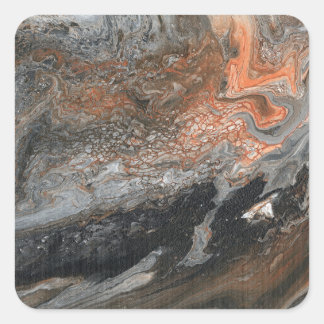 Dynamic Earth Tones and Swirls Square Sticker