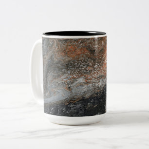 Dynamic Earth Tones and Swirls Two-Tone Coffee Mug