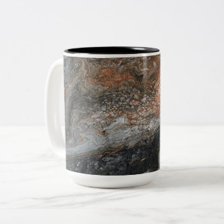 Dynamic Earth Tones and Swirls Two-Tone Coffee Mug