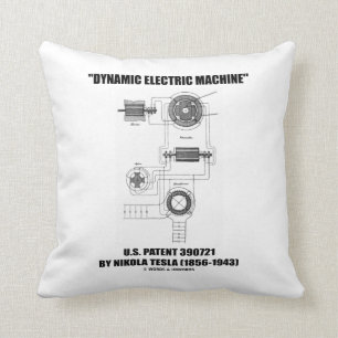 Dynamic Electric Machine U.S. Patent Nikola Tesla Cushion
