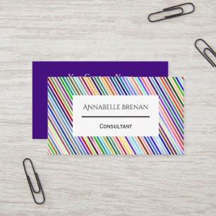 Dynamic Eye Catching Colorful Pinstripes Business Card