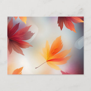 Dynamic Fall Leaves Postcard