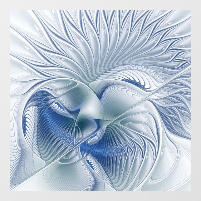 Dynamic Fantasy Abstract Blue Tones Fractal Art (Sheet)