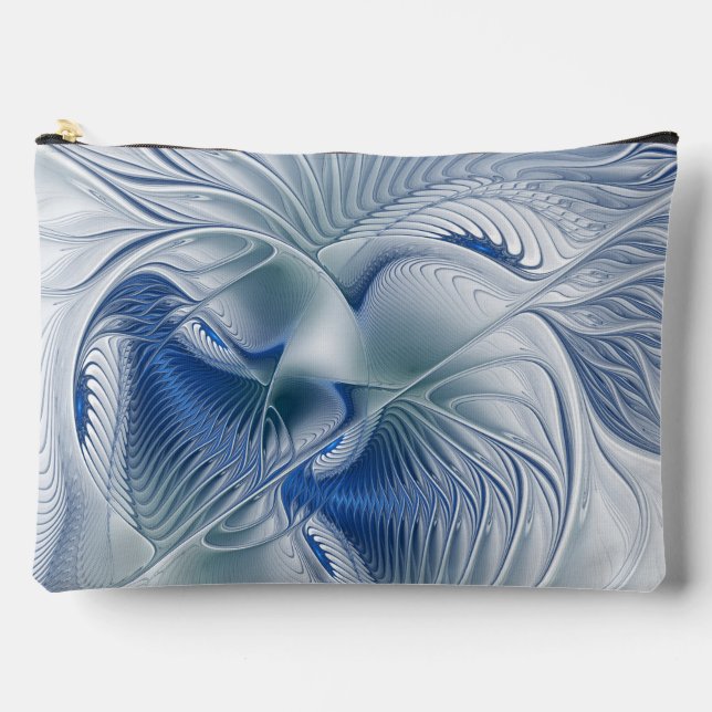 Dynamic Fantasy Abstract Blue Tones Fractal Art Accessory Pouch (Front)