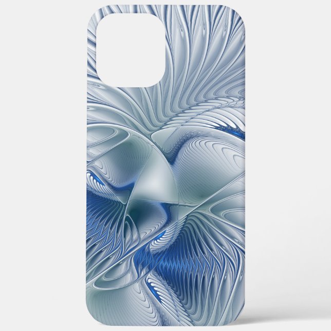 Dynamic Fantasy Abstract Blue Tones Fractal Art Case-Mate iPhone Case (Back)