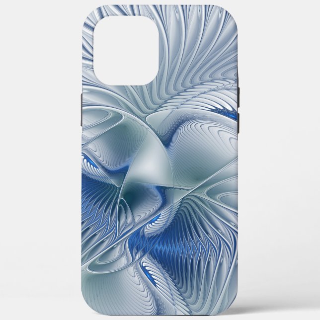 Dynamic Fantasy Abstract Blue Tones Fractal Art Case-Mate iPhone Case (Back)