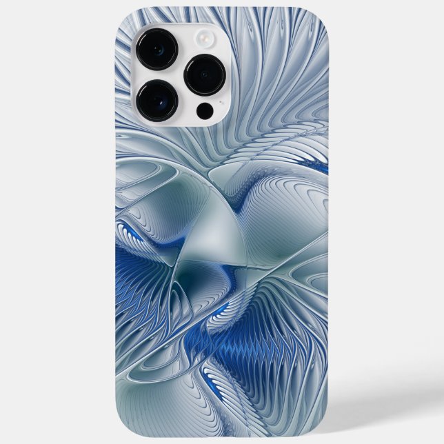 Dynamic Fantasy Abstract Blue Tones Fractal Art Case-Mate iPhone Case (Back)