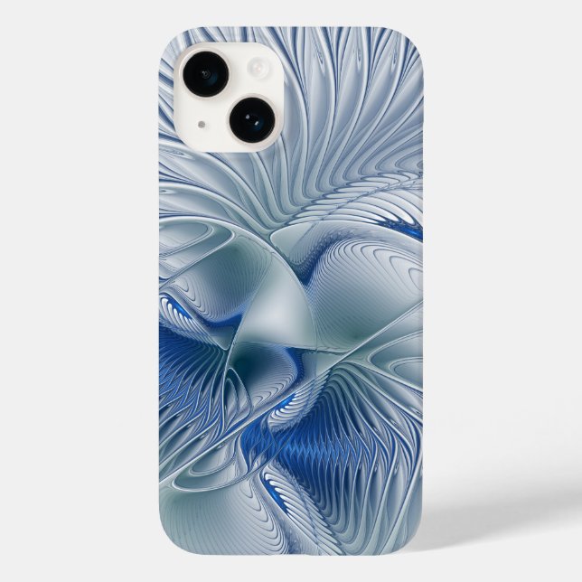 Dynamic Fantasy Abstract Blue Tones Fractal Art Case-Mate iPhone Case (Back)