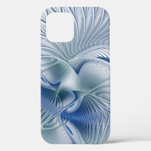 Dynamic Fantasy Abstract Blue Tones Fractal Art iPhone 12 Case