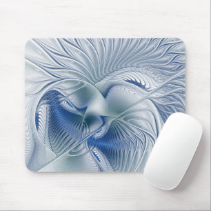 Dynamic Fantasy Abstract Blue Tones Fractal Art Mouse Pad