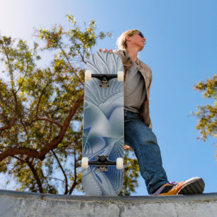 Dynamic Fantasy Abstract Blue Tones Fractal Art Skateboard