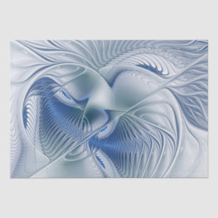 Dynamic Fantasy Abstract Blue Tones Fractal Art Tissue Paper