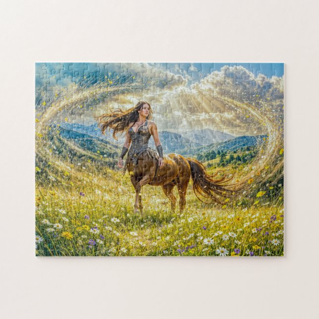 Dynamic Fantasy Centauride in Radiant Magical Land Jigsaw Puzzle (Horizontal)