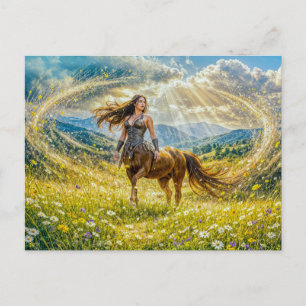 Dynamic Fantasy Centauride in Radiant Magical Land Postcard