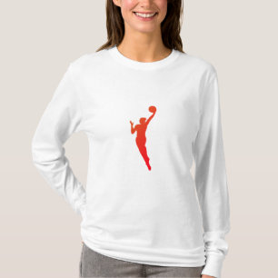 Dynamic Female Basketball Silhouette Design" T-Shirt