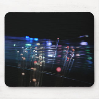 Dynamic fiber optic cables bottle lights mouse pad