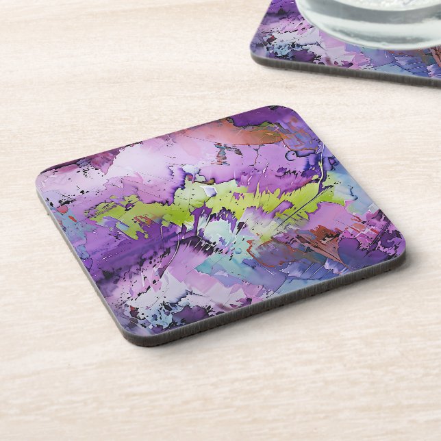 "Dynamic Fragments" Contemporary Abstract Art Coaster (Left Side)