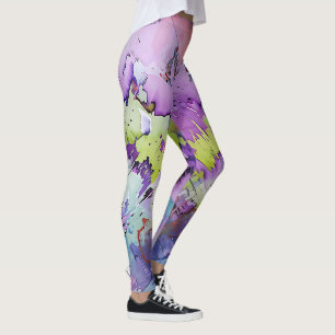 "Dynamic Fragments" Contemporary Abstract Art Leggings