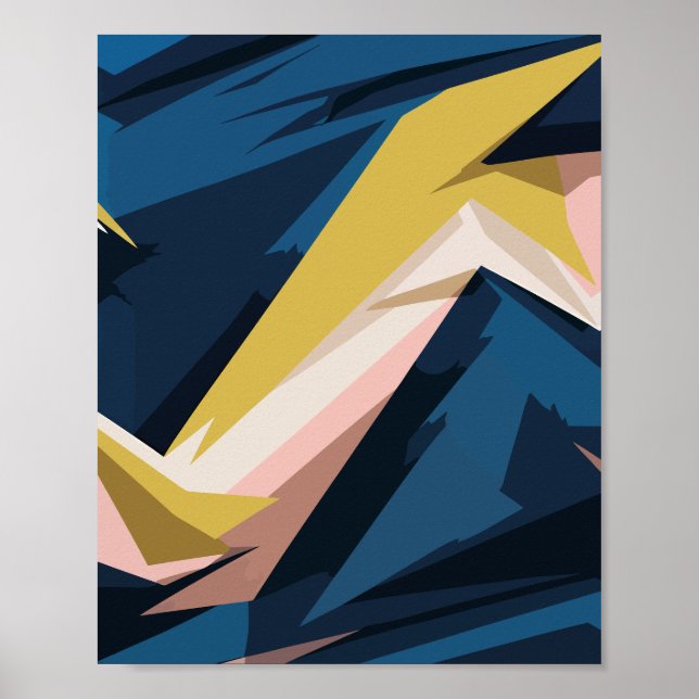 Dynamic Geometric Abstract Art Poster (Front)