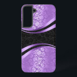 Dynamic geometric design in purple and black samsung galaxy case<br><div class="desc">Elegant vintage design with a modern twist. Purple and black floral damasks geometric design. You can request this design in any colour and on any product.</div>