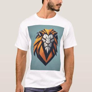 Dynamic Geometric Lion Logo T-Shirt