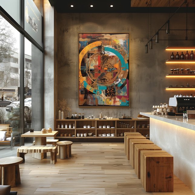 Dynamic Geometry: Abstract Collage with Colors Photo Print (Creator Uploaded)