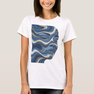 Dynamic Gold ABSTRACT ART Fashion Print T-Shirt