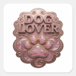 Dynamic Gold DOG LOVER Sticker Art