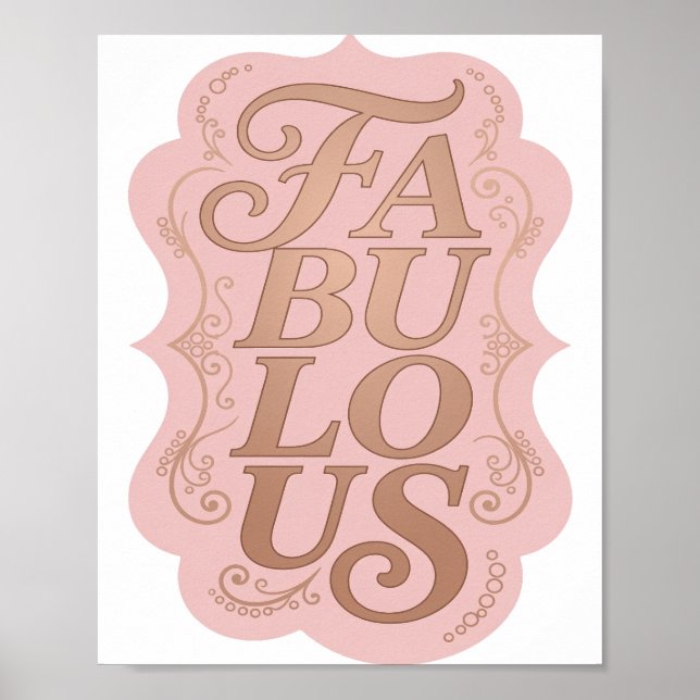 Dynamic Gold FABULOUS 3D Text Art Poster (Front)