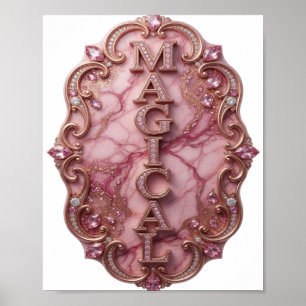 Dynamic Gold MAGICAL 3D Text Art Poster