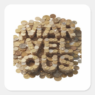 Dynamic Gold MARVELOUS Vinyl Style Square Sticker